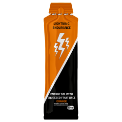 Lightning Endurance Energy Gel Squeezed Fruit Juice - Orange - 60 ml - 9 + 1 gratis (LET OP! THT 10-6-2024)