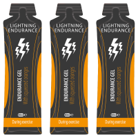 Lightning Endurance Energy Gel Squeezed Fruit Juice - Orange - 24 x 60 ml (LET OP! THT 22-8-2025)