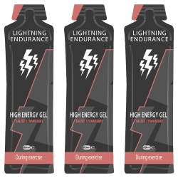 Lightning Endurance High Energy Gel - Salted Strawberry - 24 x 60 ml (THT 22-8-2025)