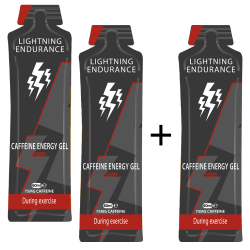 Lightning Endurance Caffeine Energy Gel - Cherry - 60 ml - 11 + 1 gratis